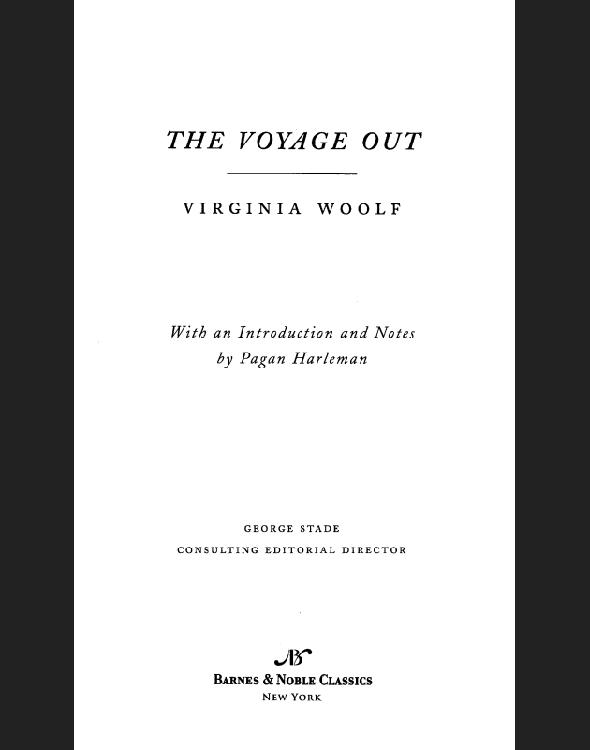 The Voyage Out (Barnes & Noble Classics Series)