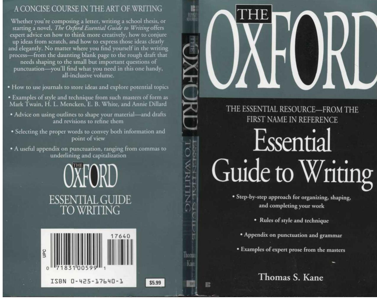 The Oxford Essential Guide to Writing by Thomas S. Kane (z-lib.org)